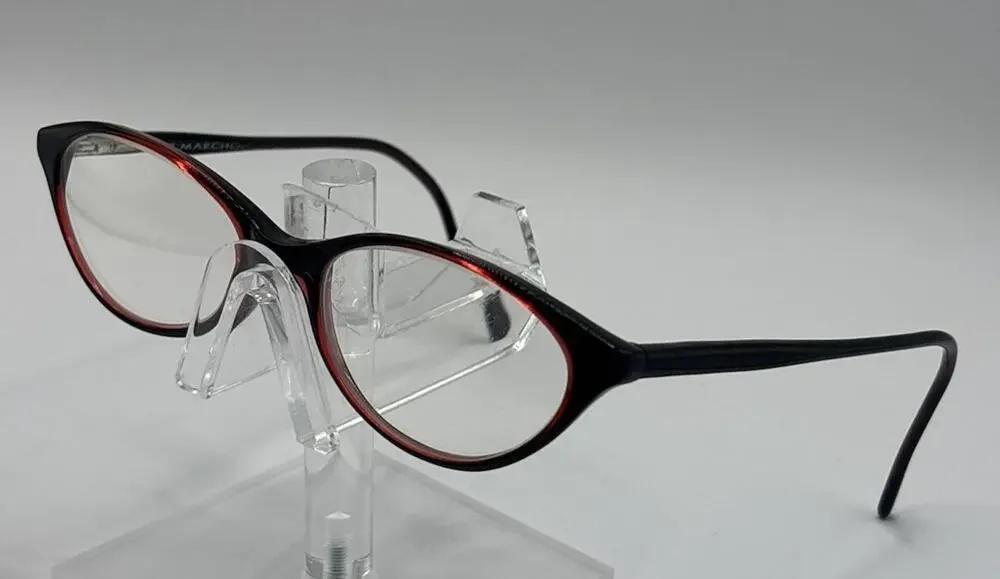 Vintage Marchon Eyeglasses Black Red Cat Eye Frame Italy 140mm Women's